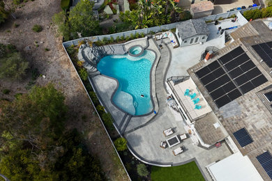 Example of an island style pool design in San Diego