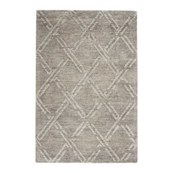 Nourison - Nourison Venosa VSN01 Area Rug, Grey/Ivory, 3'9" x 5'9" - Area Rugs