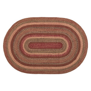 36x60 VHC Brands 45595 Burgundy Red Primitive Country Flooring Cider Mill Jute Rug