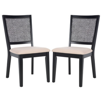 Safavieh Margo Dining Chair, Set of 2, Black/Beige, Black/Beige