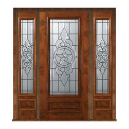Pre-hung Side lights Door 80 Alder Brazos 1 Panel 3/4 Lite Glass - Front Doors