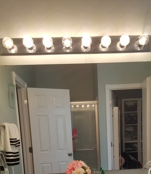 Bathroom Vanity Hollywood Lights Makeover, Change Vanity Light Shade