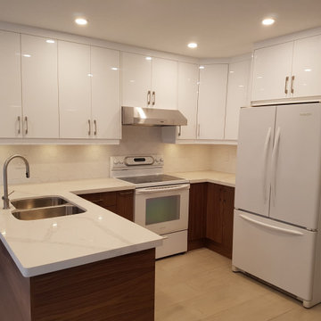 High Gloss Kitchen with 2 Peninsula's