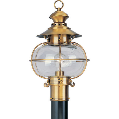 Harbor Outdoor Post Lantern - Flemish Brass, Small