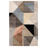Jaipur Living - Jaipur Living Scalene Handmade Geometric Gray/ Blue Area Rug 10'X14' - The sleek and angular Syntax collection infuses interiors with mid-century modern style. A playful pattern and feminine colorway come together to form the geometric Scalene rug's bold and statement-making appeal. Hand tufted of viscose and wool, this whimsical and plush accent boasts cut and looped pile for a touch of texture and dimension.