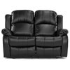 Classic Recliner Loveseat Sofa in PU Leather, Black