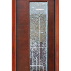Florida Approved Single Door, Prehung Solid wood, Modern Corsico Glass - Front Doors