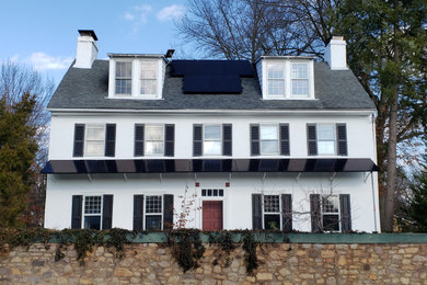 solar awning on colonial house