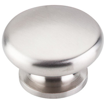 Top Knobs  -  Flat Round Knob 1 1/2" - Brushed Stainless Steel