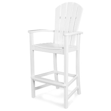 Polywood Palm Coast Bar Chair, White
