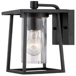 Quoizel - Quoizel LDG8406K Lodge 1 Light Outdoor Lantern - Mystic Black - The Lodge collection a simplistic design with unique glass features a look that's all its own. Its distinctive clear hammered glass is showcased by the simple framework which is highlighted with a Mystic Black finish.