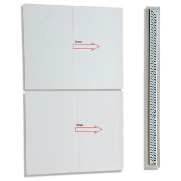 165 SQFT Linear Shower Kit, 49.5" x 41" CURBLESS, END, 24" Tile-In Linear Drain