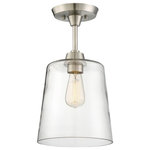 Trade Winds Lighting - Trade Winds Lighting 1-Light Ceiling Light In Brushed Nickel - This 1-Light Ceiling Light From Trade Winds Lighting Comes In A Brushed Nickel Finish. It Measures 18" High X 10" Long X 10" Wide. This Light Uses 1 Standard Bulb(S). Dry Rated. Can Be Used In Dry Environments Like Living Rooms Or Bedrooms.  This light requires 1 , 60W Watt Bulbs (Not Included) UL Certified.