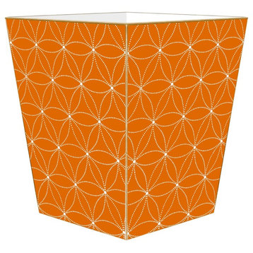Daisy Dot Orange Wastepaper Basket