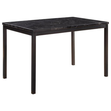 Lexicon Tempe Contemporary Metal Base Dining Room Table in Black