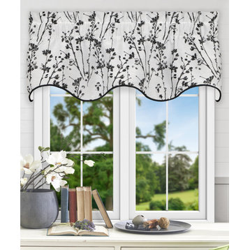 Meadow 50" x 15" Lined Scallop Valance, Chrome