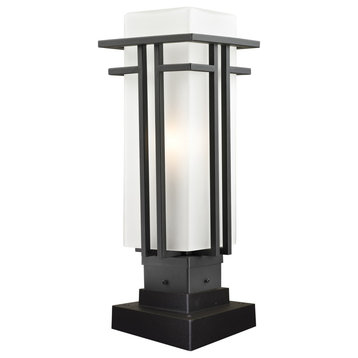 Z-Lite 549PHM-SQPM Abbey 18" Tall Square Base Pier Mount Light - Outdoor Rubbed