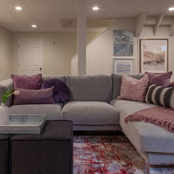 Colorful, Modern & Bright Basement Renovation