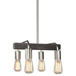 ArtCraft - ArtCraft AC10454BN Lynwood - Four Light Island - The "Lynnwood" Collection )made in North America), is made of authentic wood (pine) and has plated metal work. Comes with 60W filament bulbs as shown. Shown in brushed nickel and available in our BU Bronze finish  Room Location: Foyer/Dining Room/Kitchen/HallwayJasper Park Four Light Island Brushed Nickel *UL Approved: YES *Energy Star Qualified: n/a  *ADA Certified: n/a  *Number of Lights: Lamp: 4-*Wattage:100w Medium Base bulb(s) *Bulb Included:No *Bulb Type:Medium Base *Finish Type:Brushed Nickel