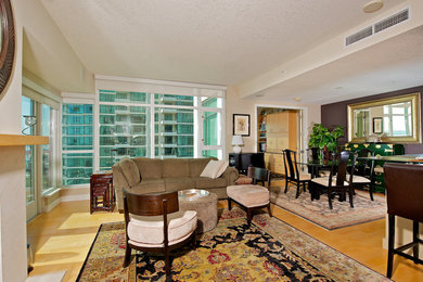 Elegant living room photo in Portland