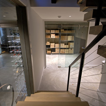 Hollywood Hills Custom Wine Cellar Industrial Contemporary Wine Room Modern