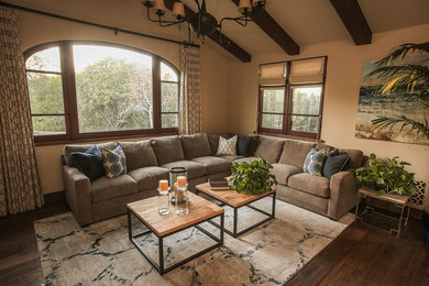 Inspiration for a transitional family room remodel in San Diego
