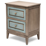 Sea Winds Trading Inc. - Sanibel 2 Drawer Nightstand - If you are looking for pieces that tie midcentury chic and modern charm with a coastal feel, look no further. This collection has a grey, rich, warm tone with a touch of color. The green and grey colors complement each other perfectly. It has a wire brush distressing finish, which creates a wood grain, slightly textured effect. This versatile, exquisite collection emits an ambiance of luxury that will take your bedroom decor up a notch.