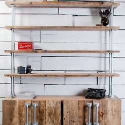 Jo 4 Door Reclaimed Scaffolding Board and Galvanised Steel Pipe Sideboard - Media Cabinets