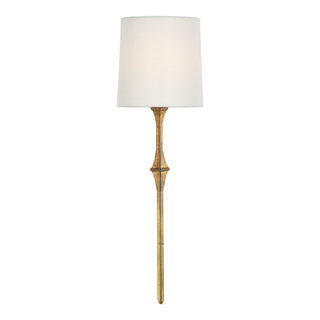 Dauphine Sconce in Aged Iron with Natural Paper Shade - Transitional - Wall  Lighting - by Visual Comfort & Co.