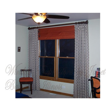 Faux Roman Shade with Side Panels