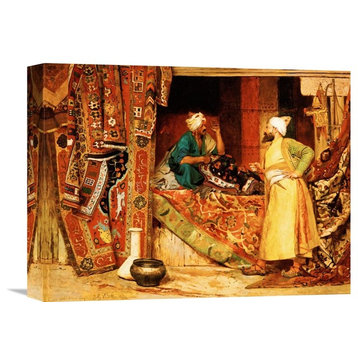 "Carpet Seller" Stretched Canvas Giclee by Jean Georges Vibert, 16"x12"