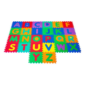 Interlocking Foam Tile Play Mat with Letters by Hey! Play!