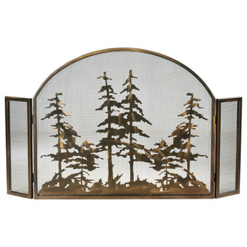 50W X 30H Tall Pines Arched Fireplace Screen