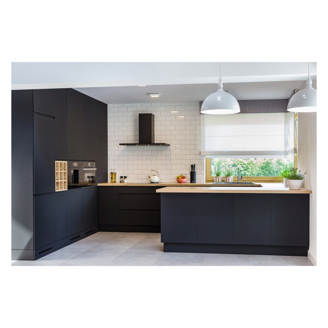 Matte Black Modern Kitchen