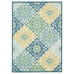 Nourison - Waverly Sun N' Shade All-over design Marine 5'3" x 7'5" Indoor Outdoor Area Rug - More than just a pretty design, the Waverly Indoor/Outdoor Area Rug creates a bright backdrop for your outdoor decor. Constructed from durable materials, this rug features an uplifting color palette. The geometric pattern makes the Waverly Rug a relevant addition to your living space.