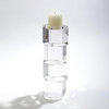 Luxe Stacked Crystal Cubes Pillar Candle Holder 16" Blocks Clear Squares