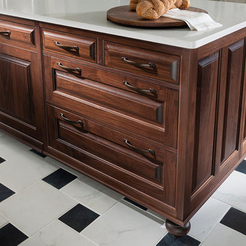 Walnut Island featuring Inset Cabinets