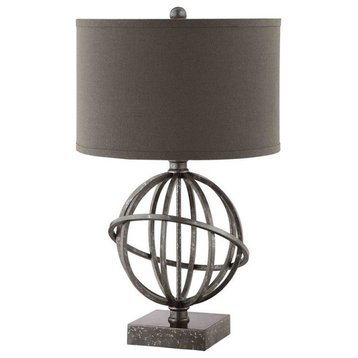Marble Globe Table Lamp Made Of Glass And Steel A 3-Way Switch - Table Lamps