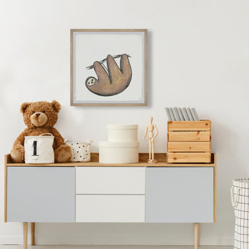 "The Lazy Sloth" Framed Painting Print