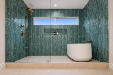 Inspiration for a coastal bathroom remodel in Orange County