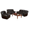 3-Piece Randolph Collection Motion Brown Bonded Leather Upholstered