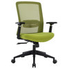 LeisureMod Ingram Modern Mesh Office Task Chair With Adjustable Armrests, Green/Green