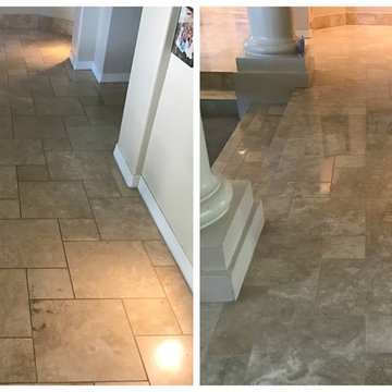 Travertine Cleaning, Polishing & Grout Color Seal Tempe, AZ