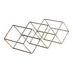 GILT CUBIST DECOR - THREE - Home Decor