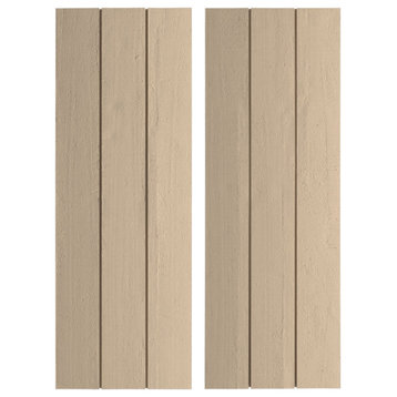 Rustic 3 Board Joined B-N-B Faux Wood Shutters, Rough Cedar, 16.5x26"