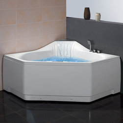 60" x 60" ARIEL AM168JDTSZ CORNER PLATINUM WHIRLPOOL MASSAGE BATH TUB WATERFALL - Bathtubs