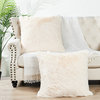 Shaggy Faux Fur Pillow Cover, Ivory, Set of 2, 26"x26"