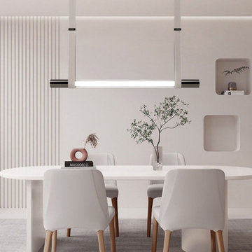 Architectural Leather LED Linear Pendant | Minimalist 1.2m & 1.4m Bar.