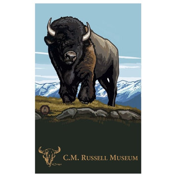 Paul A. Lanquist Charlie Russell Museum Montana Buffalo Art Print, 24"x36"
