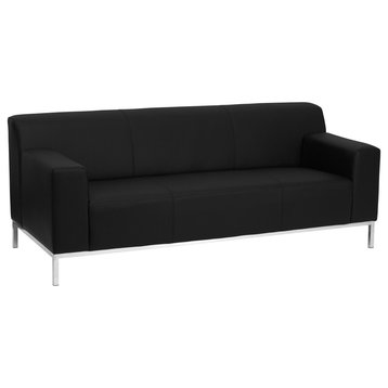 Black Bonded Leather Sofa Zb-Definity-8009-Sofa-Bk-Gg